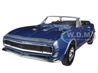 1967 Chevrolet Camaro SS Convertible Blue Metallic 1/24 Diecast Model Car by Motormax diecast model