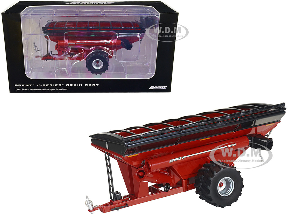 Brent V1300 Grain Cart with Tires Red 1/64 Diecast Model by SpecCast diecast model