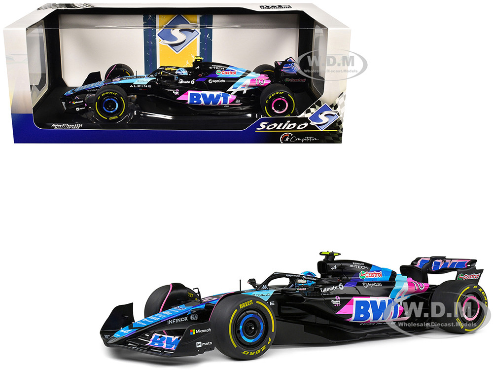 Alpine A524 #10 Pierre Gasly "BWT" Formula One F1 Monaco GP (2024) "Competition" Series 1/18 Diecast Model Car by Solido diecast model