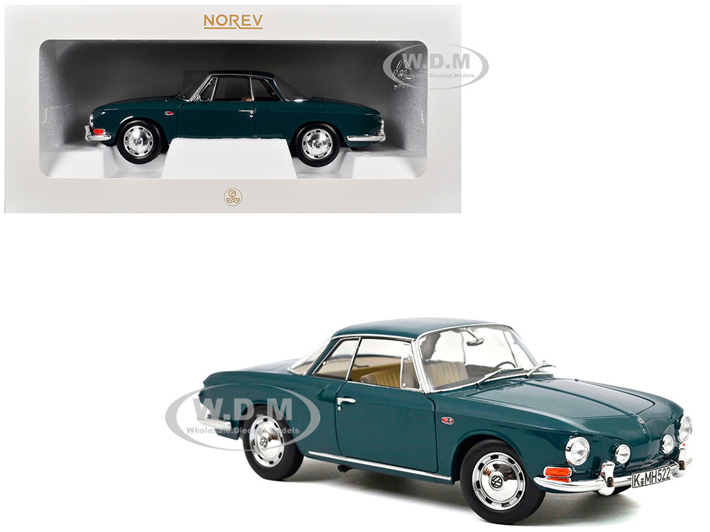 1963 Volkswagen Karmann Ghia 1500 Smaragd Green 1/18 Diecast Model Car by Norev diecast model