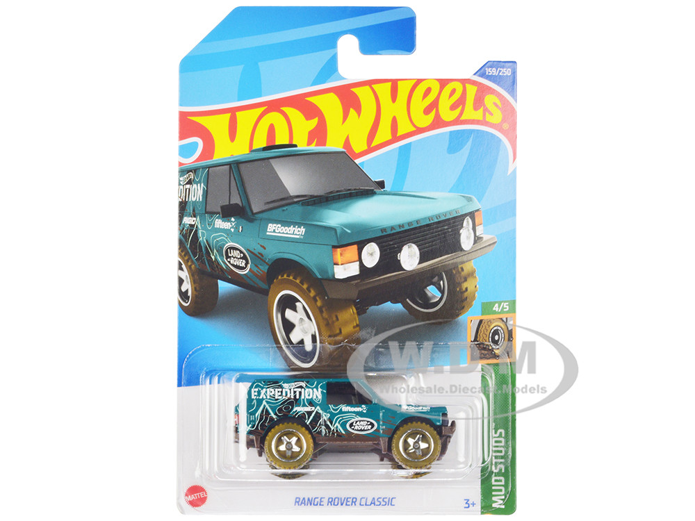 Land Rover Range Rover Classic Teal with White Graphics "Hot Wheels Expedition" "Mud Studs" Series Diecast Model Car by Hot Wheels diecast model