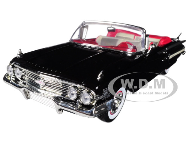1960 Chevrolet Impala Convertible Black 1/18 Diecast Car Model by Motormax diecast model