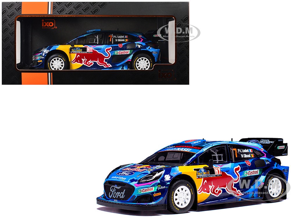 Ford Puma Rally1 #7 Pierre-Louis Loubet - Nicolas Gilsoul "Rally Sweden" (2023) 1/18 Diecast Model Car by IXO Models diecast model