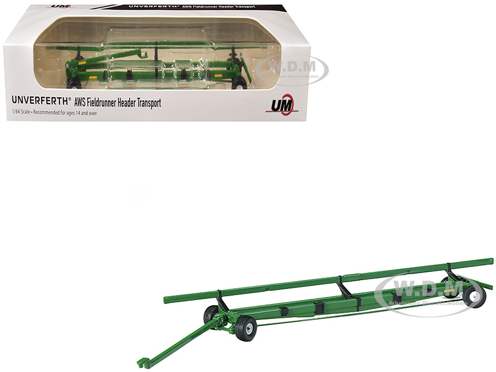 Unverferth AWS Fieldrunner Header Transport Green 1/64 Diecast Model by SpecCast diecast model