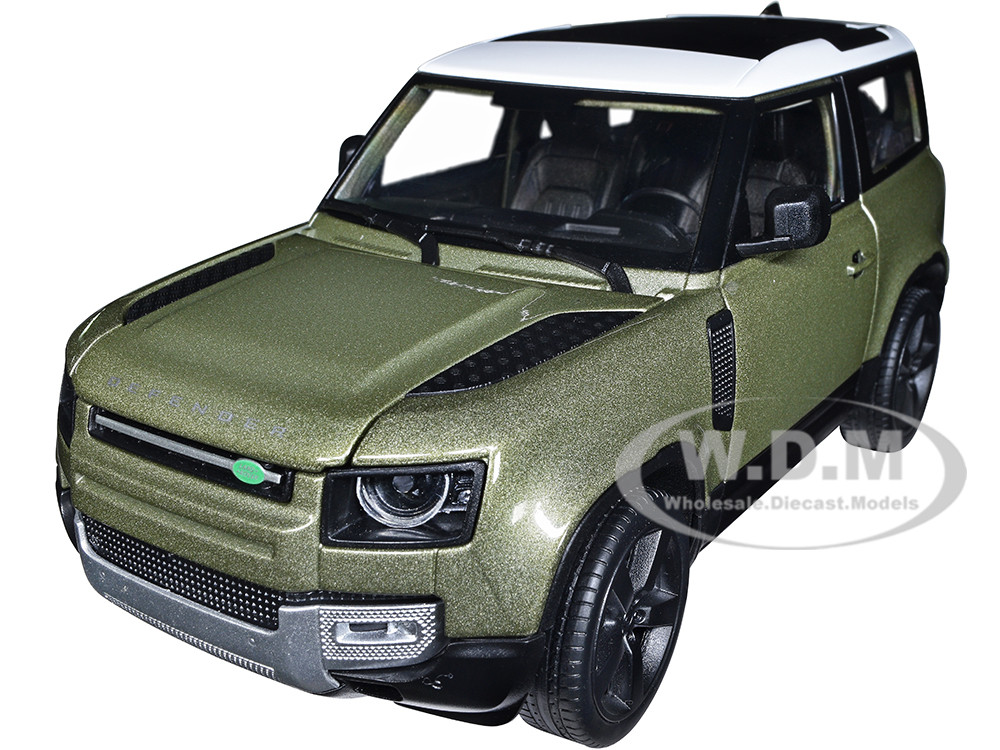 2020 Land Rover Defender Green Metallic with White Top "NEX Models" 1/26 Diecast Model Car by Welly diecast model