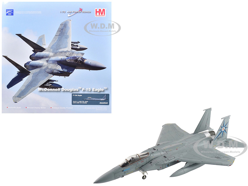 McDonnell Douglas F-15A Eagle Fighter Aircraft "76-0111, 318th Fighter Interceptor Squadron" United States Air Force "Air Power Series" 1/72 Diecast Model by Hobby Master diecast model