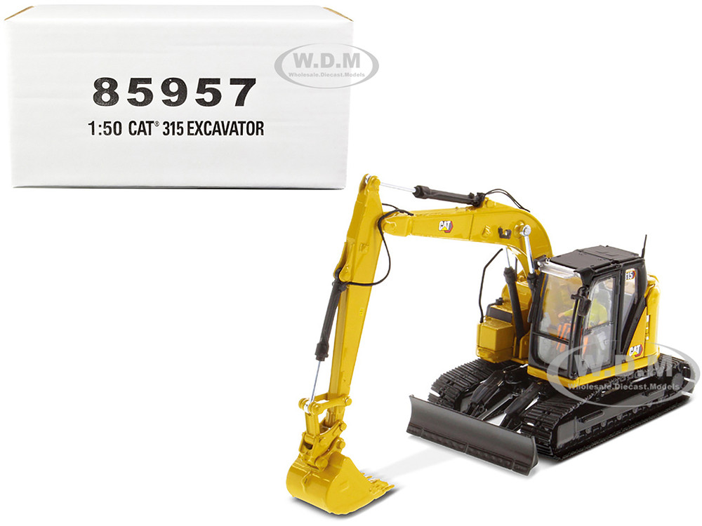 CAT Caterpillar 315 Track Type Hydraulic Excavator Yellow with Operator "High Line" Series 1/50 Diecast Model by Diecast Masters diecast model