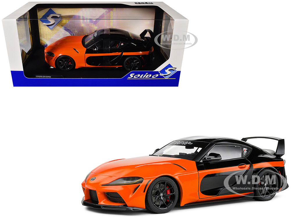 2024 Toyota GR Supra "StreetFighter" Orange and Black 1/18 Diecast Model Car by Solido diecast model