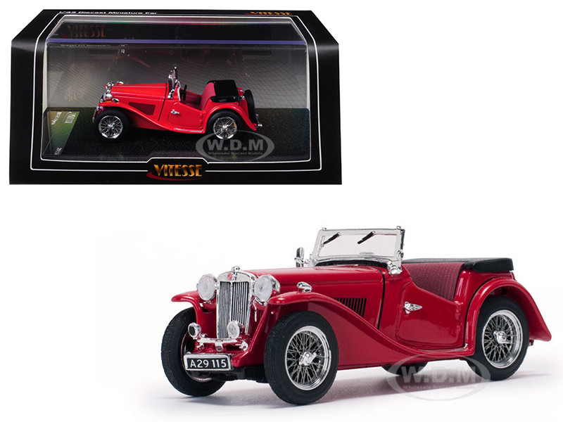 MGTC MG Open No Top Red 1/43 Diecast Model Car by Vitesse diecast model