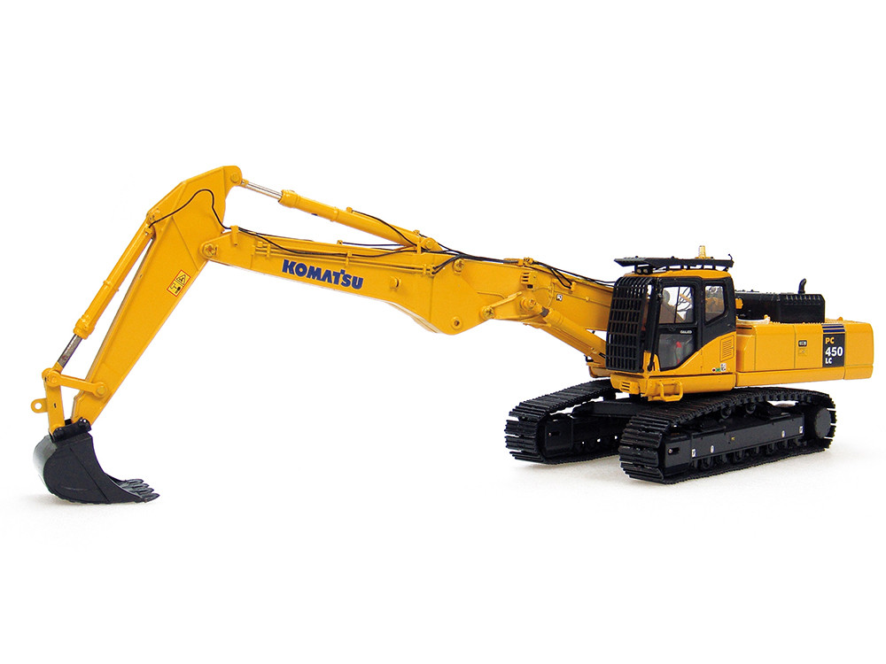 Komatsu PC450LC Excavator Short Boom with Bucket Yellow 1/50 Diecast Model by Universal Hobbies diecast model