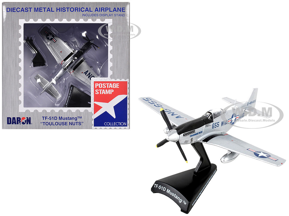 North American TF-51D Mustang Fighter Aircraft #655 "Toulouse Nuts, West Virginia Air National Guard" United States  Air Force 1/100 Diecast Model Airplane by Postage Stamp diecast model