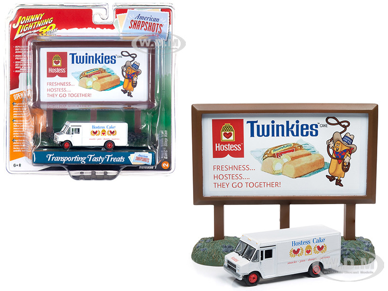 GMC Step Van White with "Hostess" Country Billboard "Johnny Lightning 50th Anniversary" 1/64 Diecast Model by Johnny Lightning diecast model
