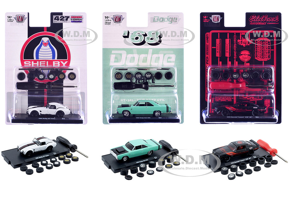 "Auto Wheels" 3 piece Car Set Release 14 Limited Edition to 2368 pieces Worldwide 1/64 Diecast Model Cars by M2 Machines diecast model