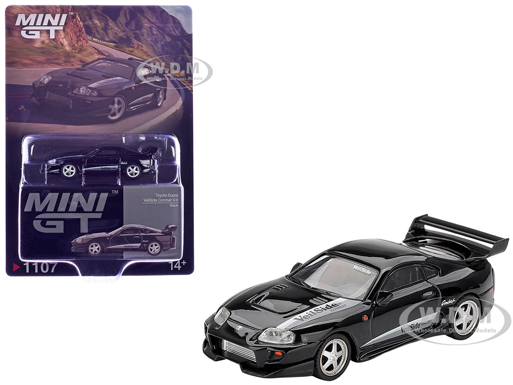 Toyota Supra "VeilSide Combat V-II" Black Limited Edition 1/64 Diecast Model Car by Mini GT diecast model