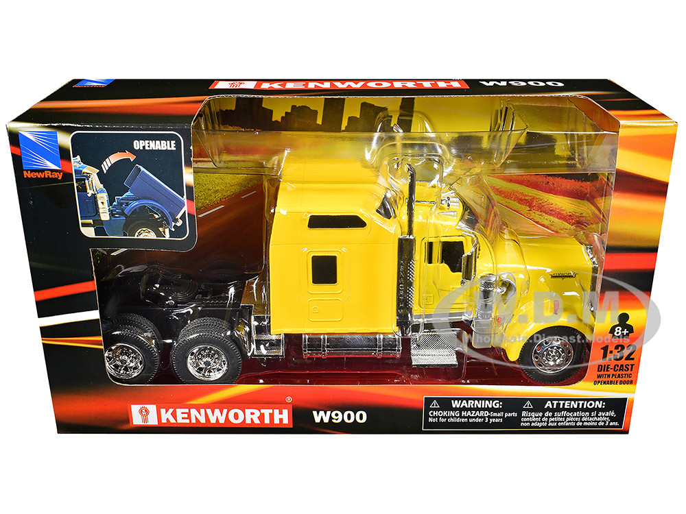 Kenworth W900 Truck Tractor Yellow "Long Haul Truckers" Series 1/32 Diecast Model by New Ray diecast model