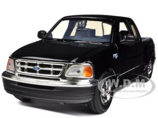 2001 Ford F-150 XLT Flareside Supercab Pickup Truck Black 1/24 Diecast Car Model by Motormax diecast model
