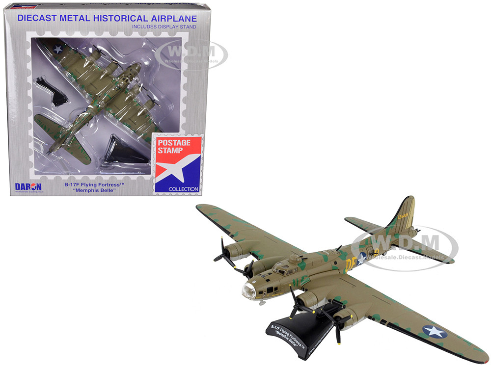 Boeing B-17F Flying Fortress Bomber Aircraft "Memphis Belle" United States Army Air Corps 1/155 Diecast Model Airplane by Postage Stamp diecast model
