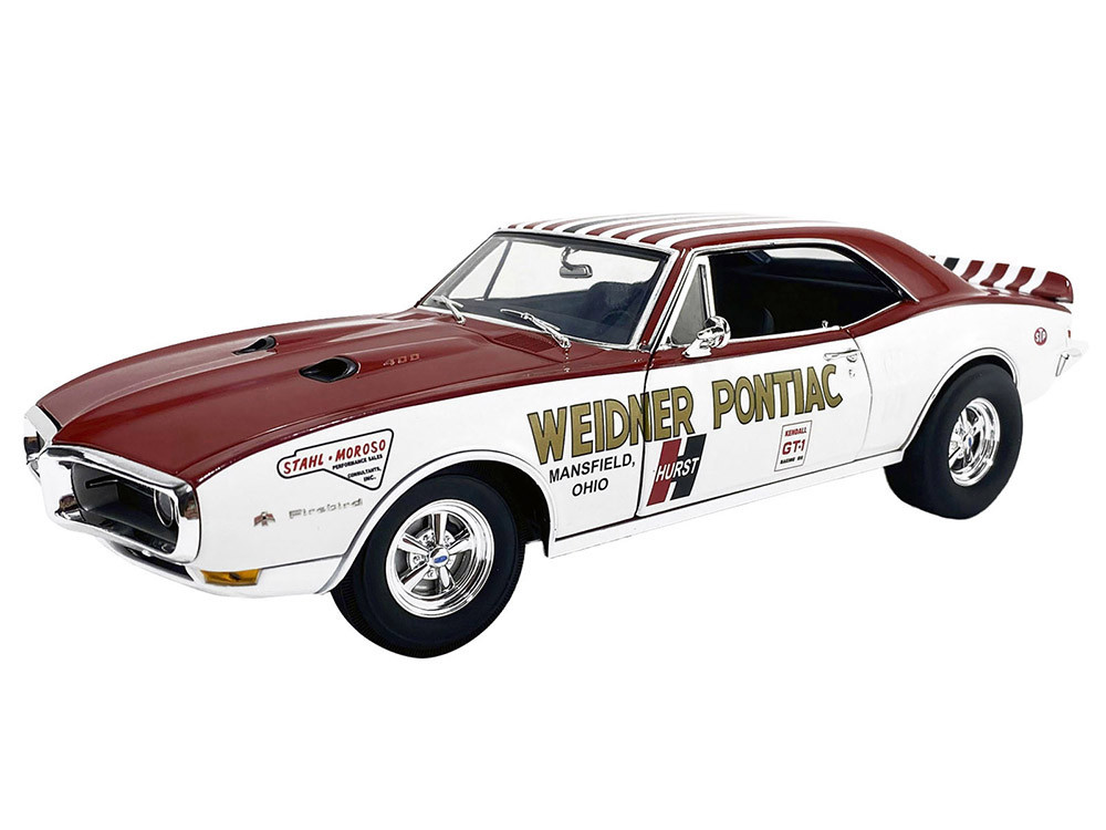 1968 Pontiac Firebird "First Ram Air II - Weidner Pontiac" White and Red with Stripes Limited Edition to 306 pieces Worldwide 1/18 Diecast Model Car by ACME diecast model