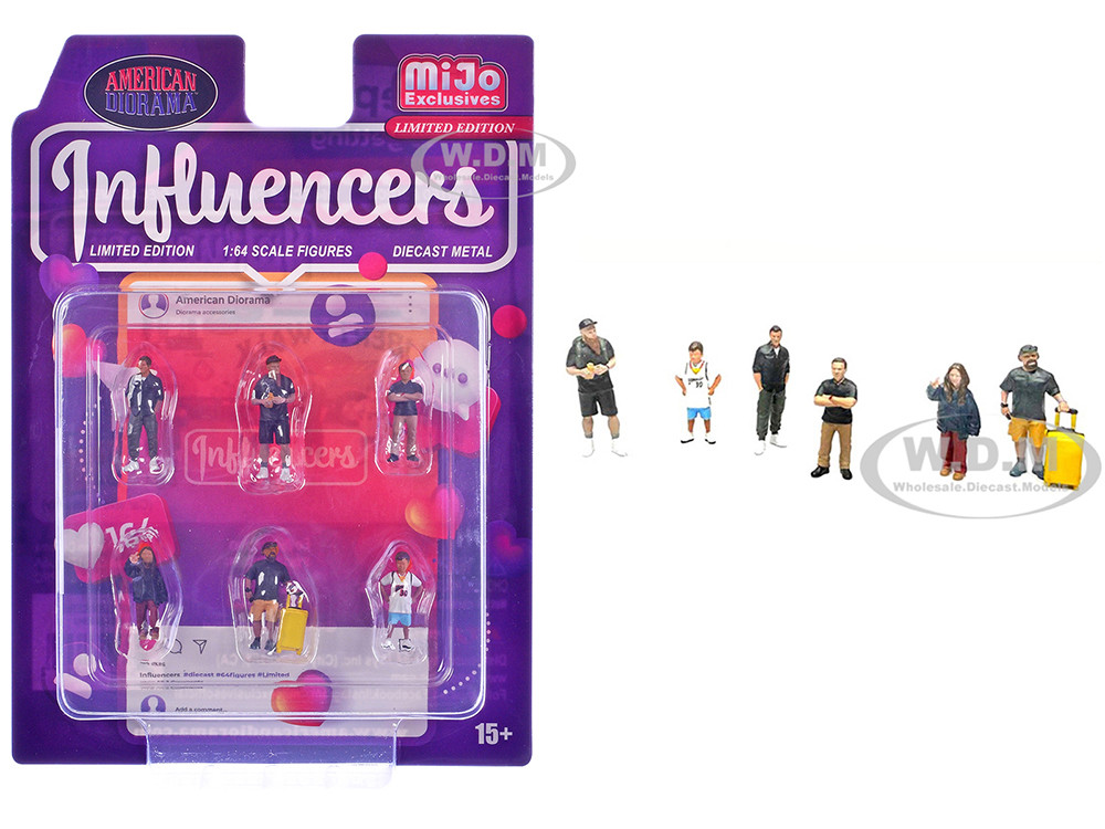 "Influencers" 6 piece Diecast Figure Set Limited Edition for 1/64 Scale Models by American Diorama diecast model