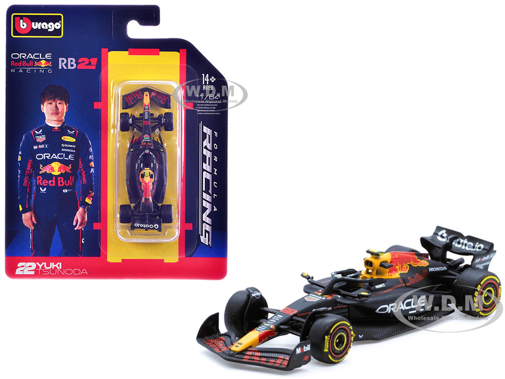 Red Bull Racing RB21 #22 Yuki Tsunoda Formula One F1 World Championship (2025) "Formula Racing" Series 1/64 Diecast Model Car by Bburago diecast model