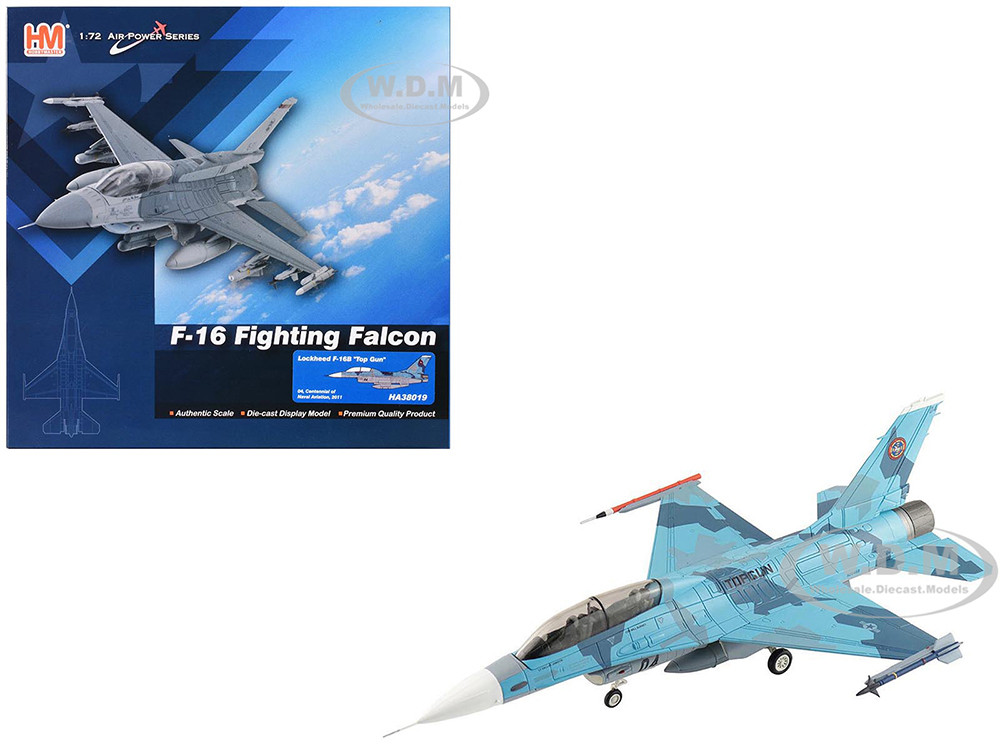 Lockheed F-16B Fighting Falcon Fighter Aircraft "Top Gun 04, Centennial of Naval Aviation" United States Navy "Air Power Series" 1/72 Diecast Model by Hobby Master diecast model