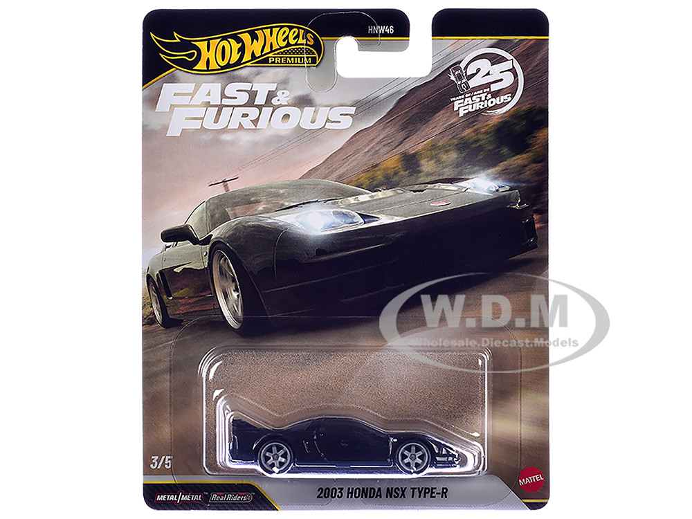 2003 Honda NSX Type-R RHD (Right Hand Drive) Black "Fast Five" (2011) Movie "Fast & Furious" Series Diecast Model Car by Hot Wheels diecast model