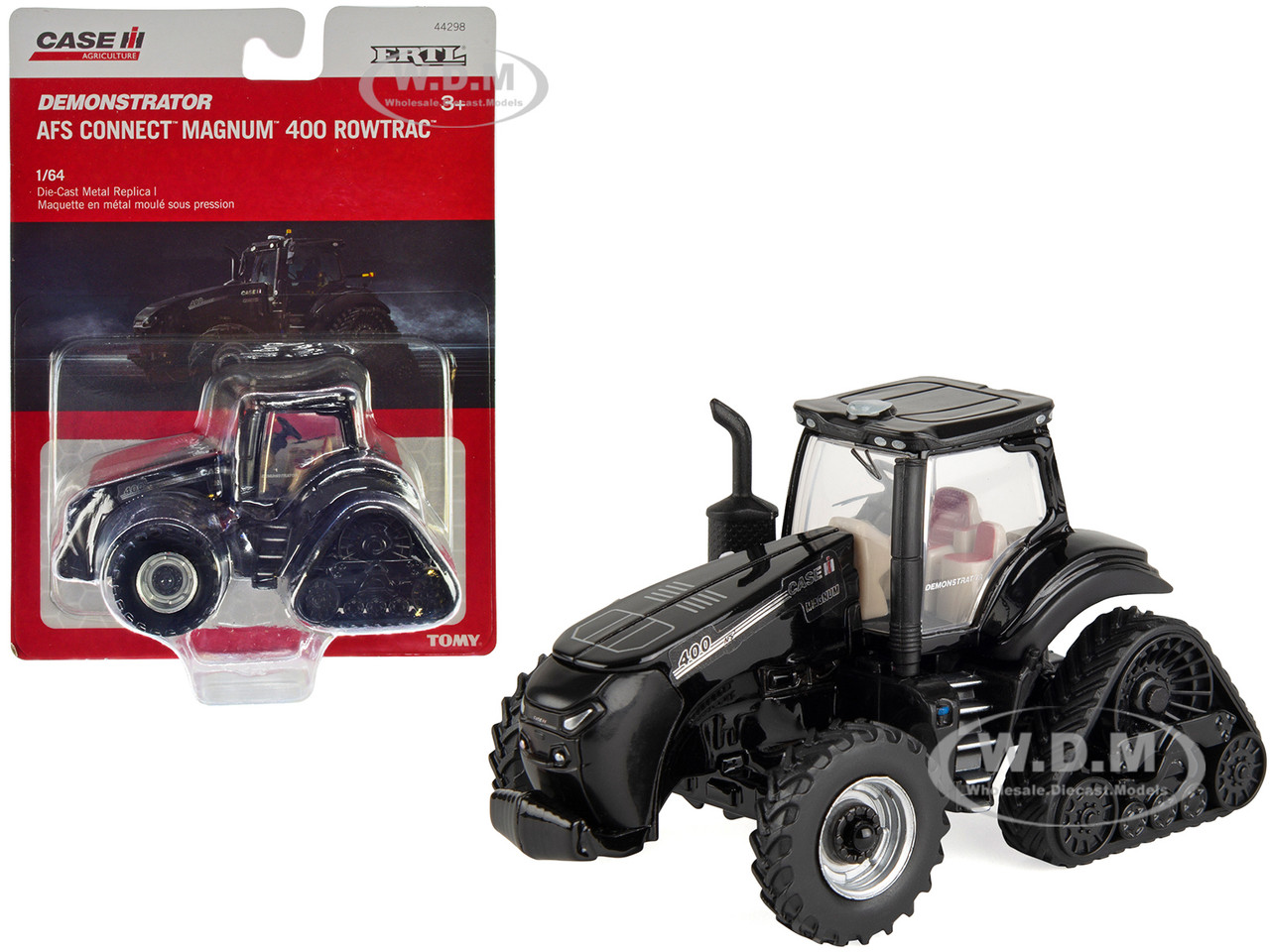 Case IH AFS Connect Magnum 400 RowTrac "Demonstrator" Half-Tracked Tractor Black "Case IH Agriculture" 1/64 Diecast Model by ERTL TOMY diecast model