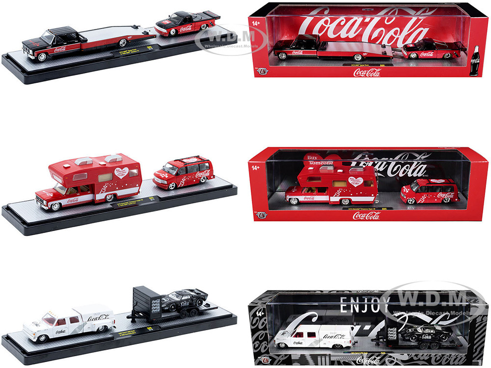 Auto Haulers "Coca-Cola" Set of 3 pieces Release S05 Limited Edition to 6000 pieces Worldwide 1/64 Diecast Models by M2 Machines diecast model