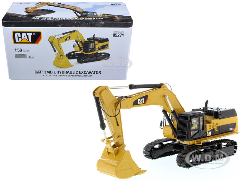 CAT Caterpillar 374D L Hydraulic Excavator with Operator "High Line" Series 1/50 Diecast Model by Diecast Masters diecast model