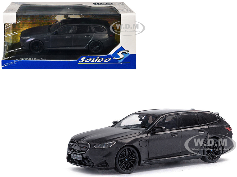 2024 BMW M5 Touring Frozen Deep Gray Metallic with Black Top 1/43 Diecast Model Car by Solido diecast model