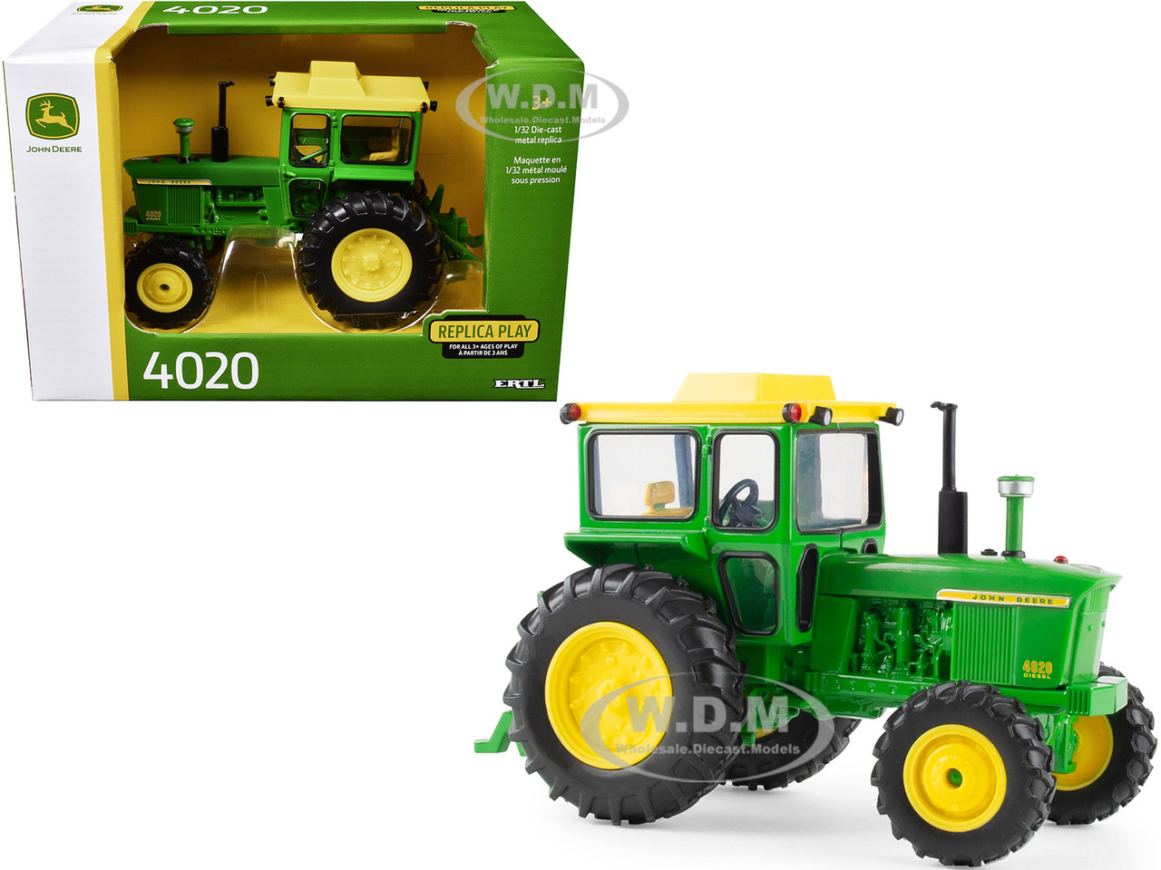 John Deere 4020 Tractor Green with Yellow Top "Replica Play" Series 1/32 Diecast Model by ERTL TOMY diecast model