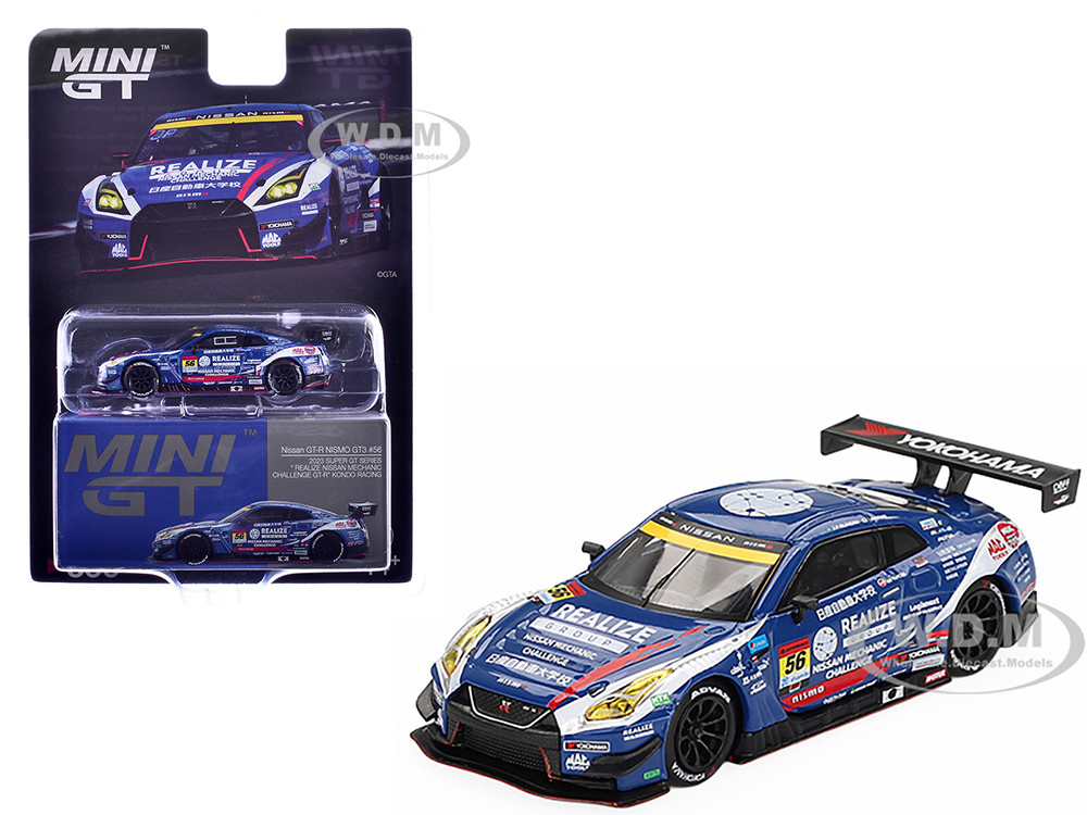 Nissan GT-R NISMO GT3 #56 Joao Paulo de Oliveira - Teppei Natori "REALIZE Nissan Mechanic Challenge GT-R" "Super GT Series" (2023) Limited Edition 1/64 Diecast Model Car by Mini GT diecast model