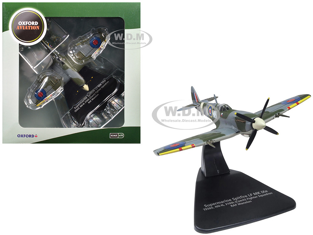 Supermarine Spitfire LF MK IXe Fighter Aircraft "TE565, 10th (Czech) Fighter Squadron, RAF Manston" Royal Air Force 1/72 Diecast Model Airplane by Oxford Diecast diecast model