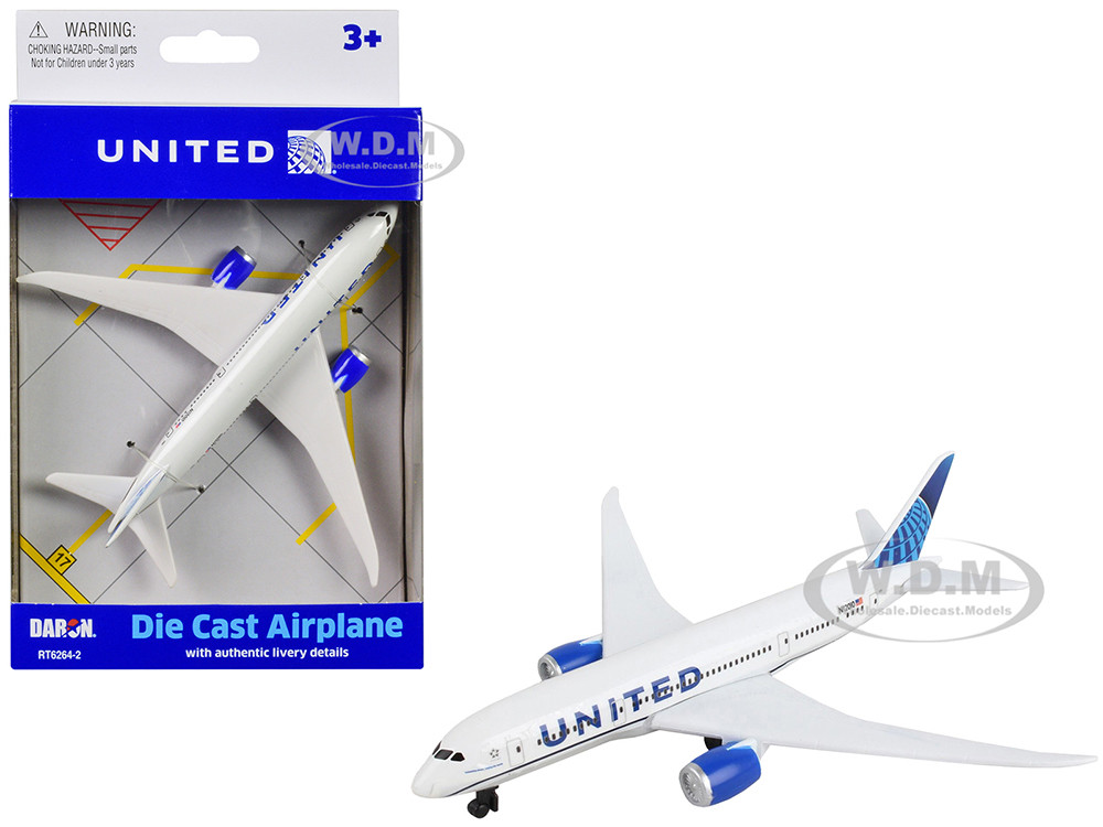Commercial Aircraft "United Airlines" (N12010) White with Blue Tail Diecast Model Airplane by Daron diecast model
