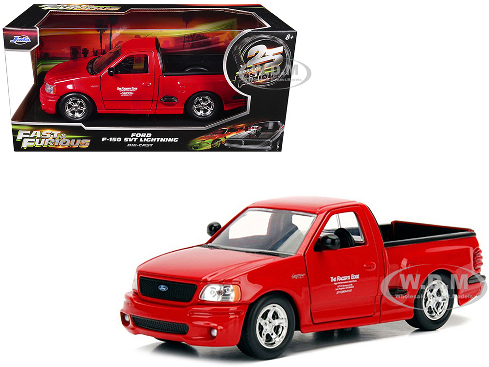 Ford F-150 SVT Lightning Pickup Truck Red "The Fast and the Furious" (2001) Movie "25 Years of Fast & Furious" Series 1/24 Diecast Model Car by Jada diecast model