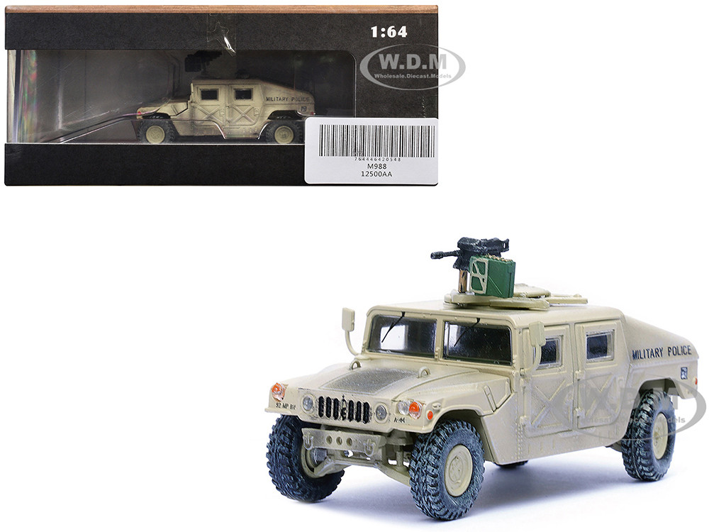 M988 Modern 44 Utility Vehicle with Grenade Launcher Desert Sand "Military Police, 4th Traffic Platoon, A company, 92nd MP Battalion 89th MP Brigade Ad Daman Saudi Arabia Gulf War" (1990) "Military Miniature" Series 1/64 Diecast Model by Panzerkampf diecast model