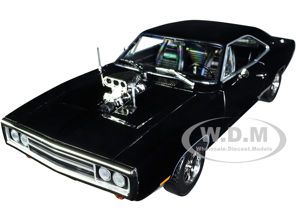1970 Dodge Charger with Blown Engine Black "Artisan Collection" Series 1/18 Diecast Model Car by Greenlight diecast model