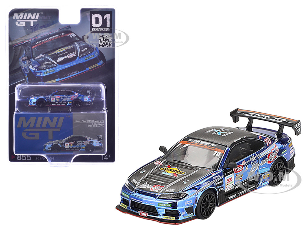 Nissan Silvia (S15) D-MAX RHD (Right Hand Drive) #70 Masashi Yokoi "D-MAX Racing" "D1 Grand Prix" (2023) Limited Edition 1/64 Diecast Model Car by Mini GT diecast model