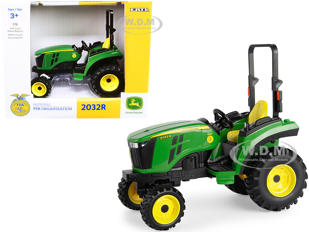 John Deere 2032R Compact Tractor Green with "National FFA Organization" Logo 1/16 Diecast Model by ERTL TOMY diecast model