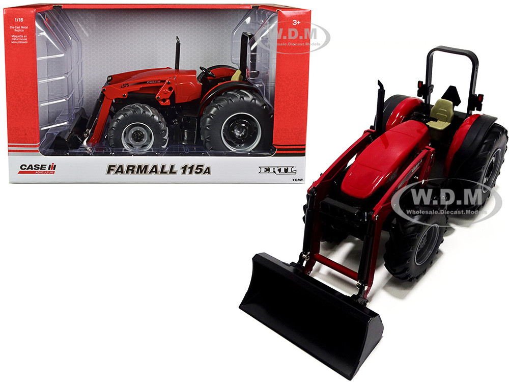 Farmall 115A Tractor with L575 Loader Red and Black "Case IH Agriculture" 1/16 Diecast Model by ERTL TOMY diecast model