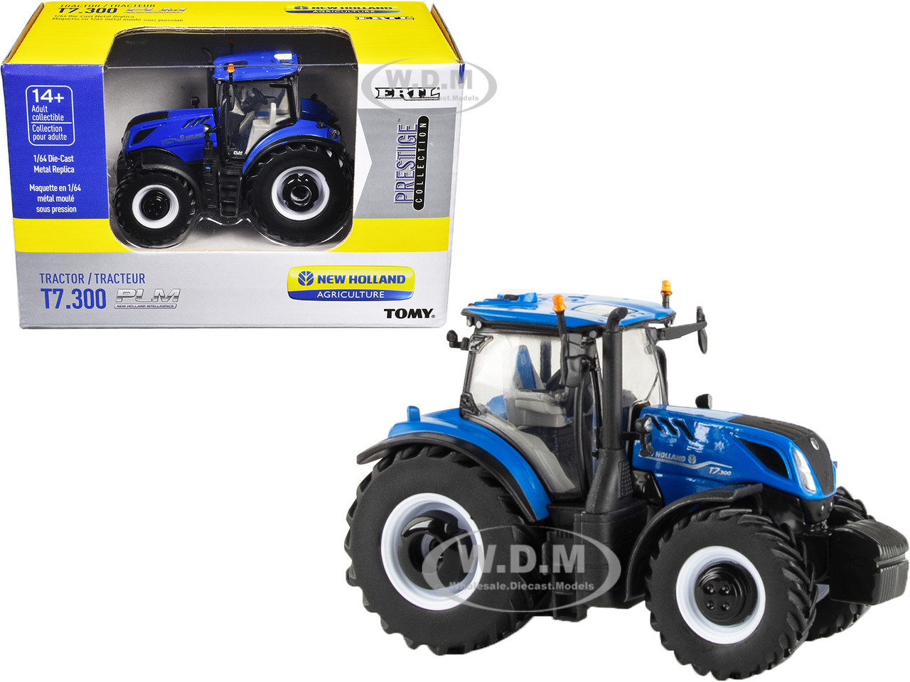 New Holland Genesis T7.300 PLM Tractor Blue "New Holland Agriculture - Prestige Collection" 1/64 Diecast Model by ERTL TOMY diecast model