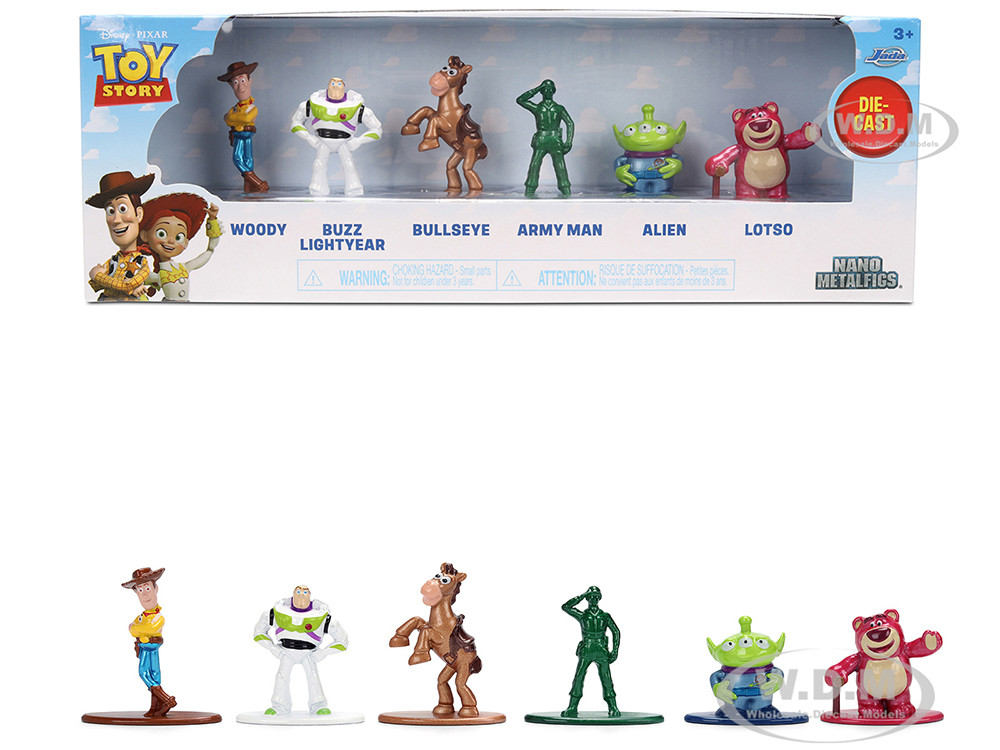 Set of 6 Diecast Figures "Toy Story" Movie Franchise "Nano Metalfigs" Series Diecast Models by Jada diecast model