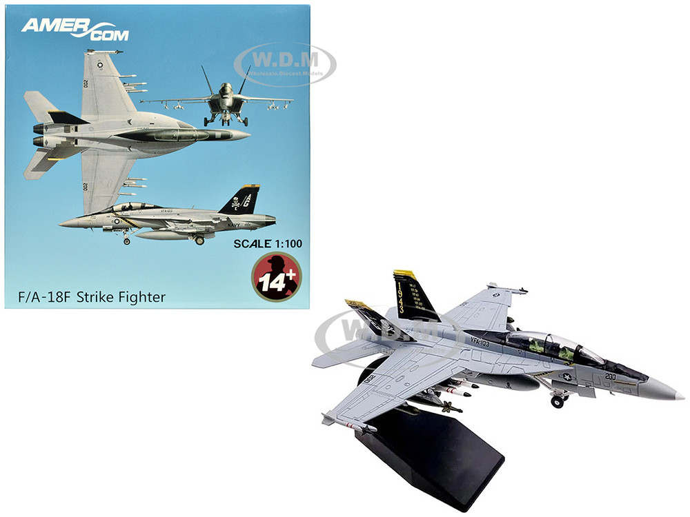 Boeing F/A-18F Super Hornet Fighter Aircraft "VFA-103 Jolly Rogers, 75th Anniversary" (2018) United States Navy 1/100 Diecast Model Airplane diecast model