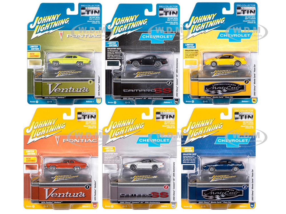 Johnny Lightning Collector's Tin 2026 Set of 6 Cars Release 1 Limited Edition 1/64 Diecast Model Cars by Johnny Lightning diecast model