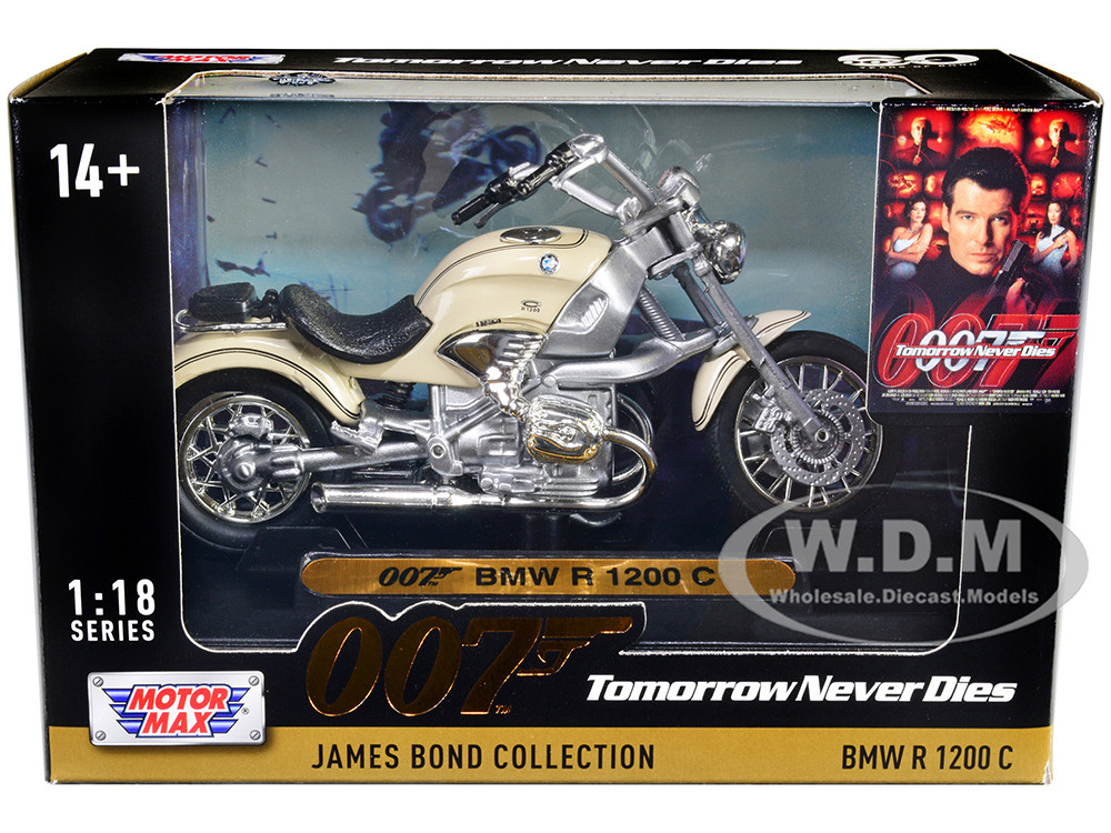 BMW R 1200 C Motorcycle Cream James Bond 007 "Tomorrow Never Dies" (1997) Movie "James Bond Collection" Series 1/18 Diecast Model Car by Motormax diecast model