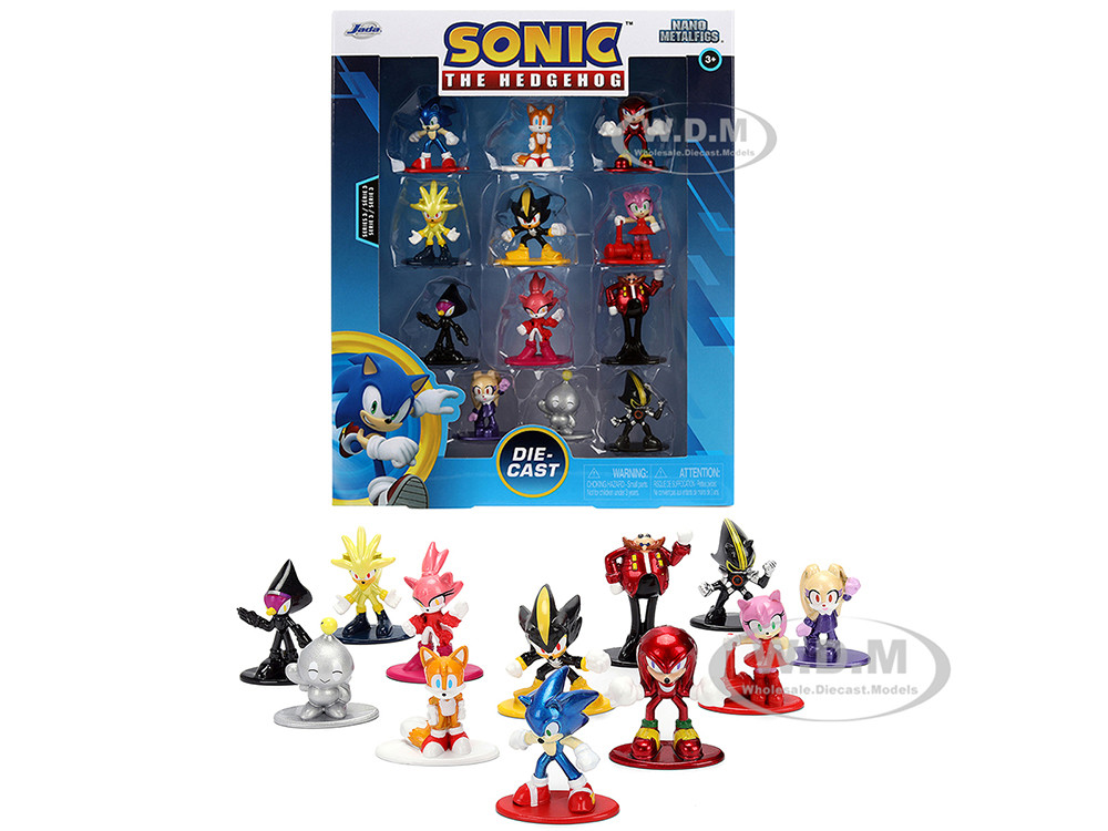 Set of 12 Diecast Figures "Sonic The Hedgehog" Video Games "Nano Metalfigs" Series Diecast Models by Jada diecast model