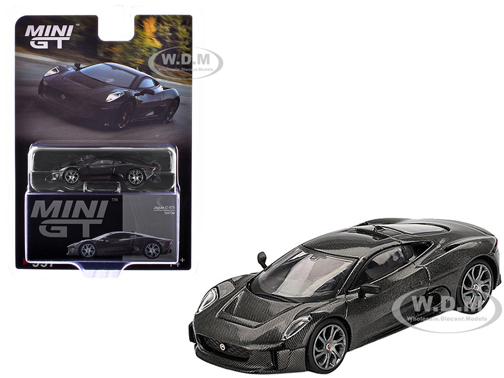 Jaguar C-X75 "Test Car" Black Carbon Limited Edition 1/64 Diecast Model Car by Mini GT diecast model