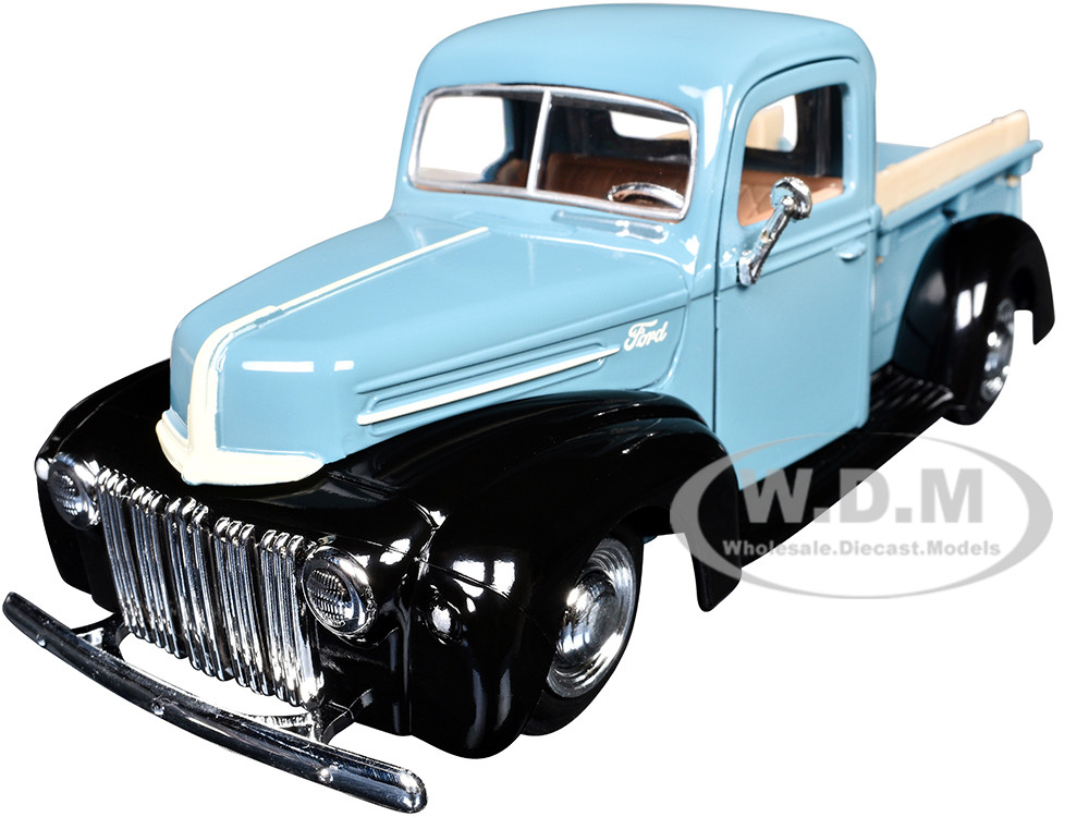 1942-47 Ford "Jailbar" Pickup Truck Blue and Black "Timeless Legends" Series 1/24 Diecast Model Car by Motormax diecast model