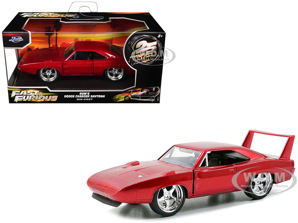 Dom's Dodge Charger Daytona Red Metallic "Fast & Furious 6" (2013) Movie "25 Years of Fast & Furious" Series 1/32 Diecast Model Car by Jada diecast model