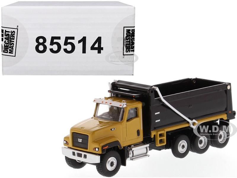 CAT Caterpillar CT681 Dump Truck Yellow and Black "High Line" Series 1/87 (HO) Diecast Model by Diecast Masters diecast model
